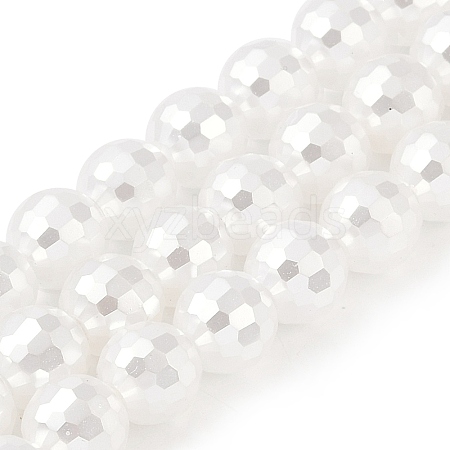 Electroplated Shell Pearl Beads Strands BSHE-C007-A01-02-1