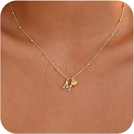 Brass Initial and Heart Pendant Necklaces for Women FS-WG01F32-13-1