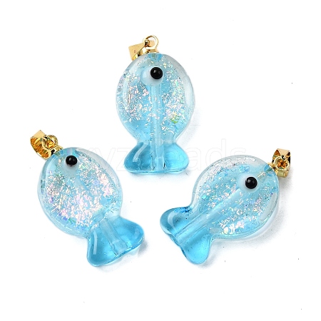 Handmade Dichroic Foil Lampwork Pendants X1-DICH-G001-01G-07-1