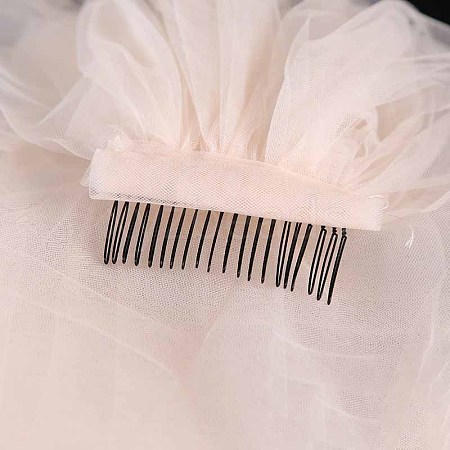 Long Mesh Tulle Bridal Veils with Combs HULI-PW0002-023A-01-1