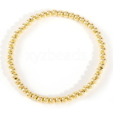 Round Brass Beads Stretch Bracelets for Women LS-UX1023-7-1