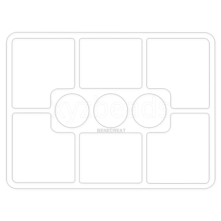 Rectangle 9 Pocket Acrylic Tray Router Templates for Woodworking FIND-WH0420-59-1