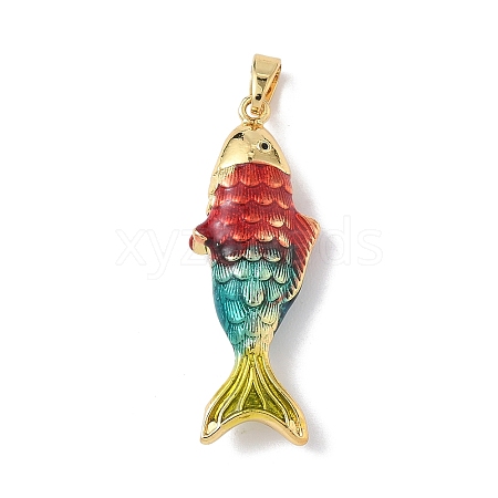 Brass Enamel Pendants LS-KK-Z124-03G-01-1