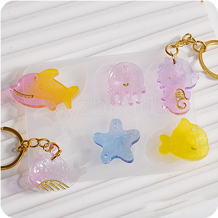 Starfish/Whale/Octopus Pendant DIY Silicone Mold DIY-K073-09A-1