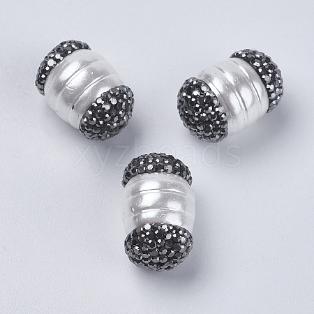 Polymer Clay Rhinestone Beads RB-F023-11D-1