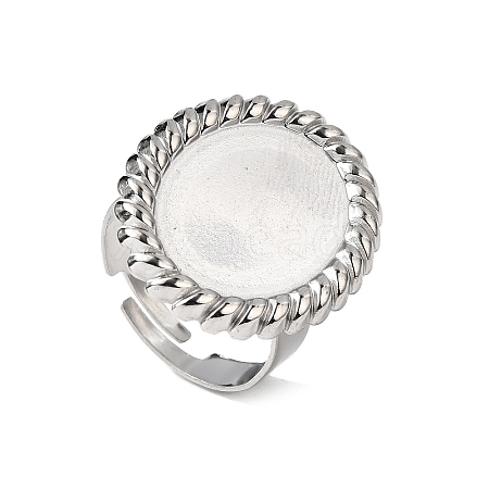 304 Stainless Steel Cuff Ring Components STAS-P403-06P-1
