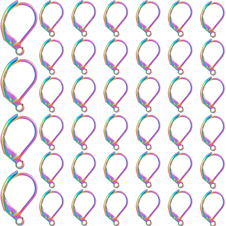 40Pcs 304 Stainless Steel Leverback Earring Findings STAS-SP0001-10RC-1