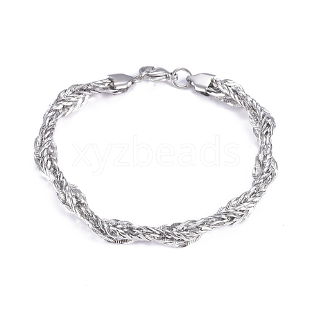 Tarnish Resistant 304 Stainless Steel Rope Chain Bracelets BJEW-G631-09P-1