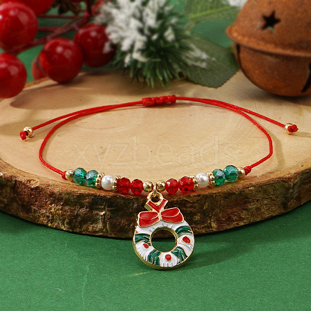 Imitation Pearl & Glass Beads Braided Bracelets CA6370-4-1