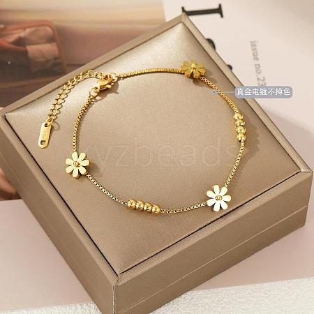 Titanium Steel Charm Anklets for Women WG18C2B-47-1