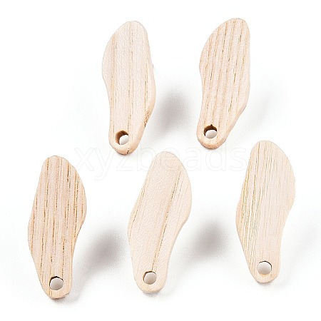 Ash Wood Stud Earring Findings EJEW-N017-011S-1