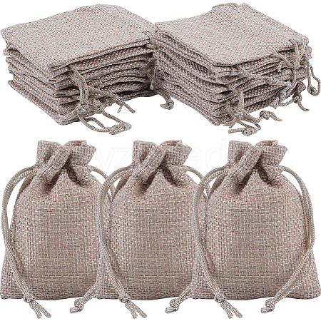 Beebeecraft 24Pcs Burlap Packing Pouches Drawstring Bags ABAG-BBC0001-07A-1