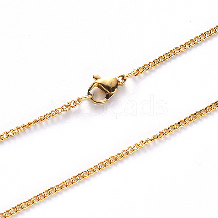 Vacuum Plating 304 Stainless Steel Curb Chain Necklace NJEW-S420-001C-G-1