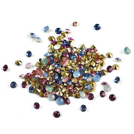 Resin Rhinestone Pointed Back Cabochons MRMJ-XCP0001-62-1