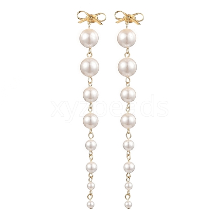 Shell Pearl Round Stud Earrings for Women EJEW-JE06195-02-1