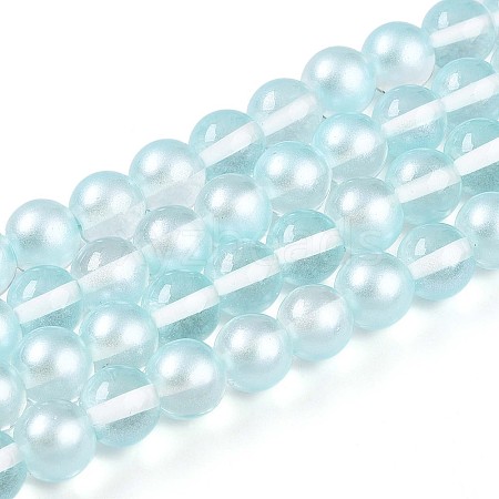 Baking Paint Transparent Glass Beads Strands DGLA-N011-10mm-05-1