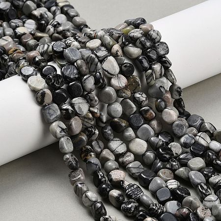Natural Picasso Jasper Beads Strands G-K398-A01-01-1