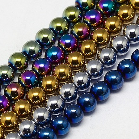 Electroplate Non-magnetic Synthetic Hematite Beads Strands G-J169A-4mm-M-1