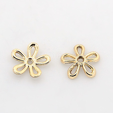Nickel Free & Lead Free Light Gold Tone Alloy Fancy Bead Caps PALLOY-J471-59G-FF-1