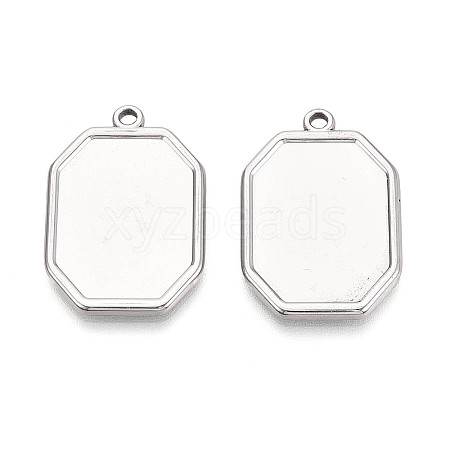 304 Stainless Steel Pendant Cabochon Settings STAS-N108-75P-1