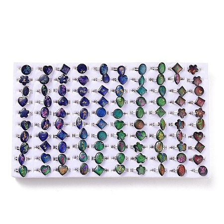 100Pcs Adjustable Mood Ring RJEW-B029-03-1