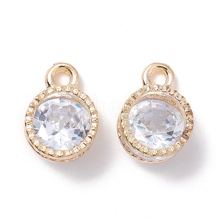 Alloy Clear Cubic Zirconia Charms LS-ZIRC-A022-04G-1