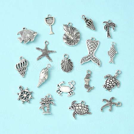 18Pcs 18 Style Tibetan Style Alloy Pendants TIBEP-YW0001-71-1