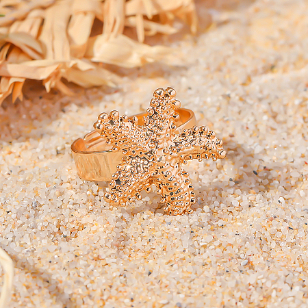 Alloy Starfish Adjustable Rings for Women VY6444-1