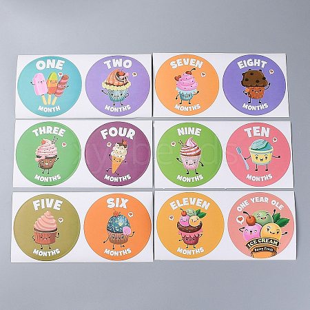 1~12 Months Number Themes Baby Milestone Stickers DIY-H127-B14-1