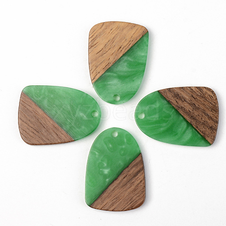 Opaque Resin & Walnut Wood Pendants RESI-S389-042A-C03-1