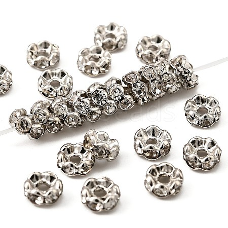 Brass Rhinestone Spacer Beads RB-A014-L5mm-01P-1