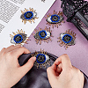 Evil Eye Felt Cloth Patches PATC-WH0007-13-3