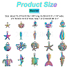 HOBBIESAY Marine Organism Theme Alloy Pendant Sets FIND-HY0001-47-2