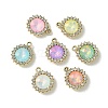 UV Plating Alloy with Mixed Color Glass Rhinestone Pendants FIND-B039-04G-1