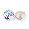 Pointed Back & Back Plated Glass Rhinestone Cabochons LS-RGLA-J012-10mm-001VL-2