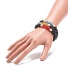 7Pcs 7 Style Natural Lava Rock & Wood  & Mixed Stone Round Beaded Stretch Bracelets Set BJEW-JB08837-3