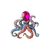 Octopus Alloy Rhinestone Brooches PW-WG2CCB5-01-5