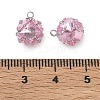 Brass Pave Pink Cubic Zirconia Charms CU-CBAD360-08P-03-3