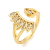 Eye Brass Micro Pave Clear Cubic Zirconia Open Cuff Rings for Women RJEW-L121-034G-1