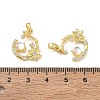 Brass Micro Pave Clear Cubic Zirconia Pendants CU-CBA8C34-06G-01-3