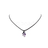 Alloy Witch Hat with Glass Mushroom Pendant Necklace for Women NJEW-JN04255-5