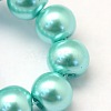 Baking Painted Pearlized Glass Pearl Round Bead Strands HY-Q330-8mm-65-3