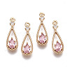 Brass Micro Pave Cubic Zirconia Pendants KK-R111-003-A04-1