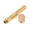 Golden Tone Brass Wax Seal Stamp Head with Bamboo Stick Shaped Handle STAM-K001-05G-X-2