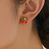 Elegant Cherry Brass Stud Earrings RL5624-4