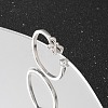 925 Sterling Silver Open Cuff Rings for Women RJEW-R008-03S-01-4