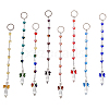 CHGCRAFT Colorful Electroplate Glass Beaded Keychain KEYC-CA0001-37-1