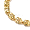 Square Brass Pave Cubic Zirconia Link Chain Bracelets for Women BJEW-P385-04G-06-2