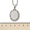 304 Stainless Steel Oval with Virgin Pendant Box Chain Necklaces NJEW-H055-08P-5