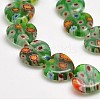 Handmade Millefiori Glass Heart Bead Strands LK-P017-10-2